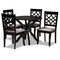 Baxton Studio Elena Grey Upholstered and Dark Brown Finished Wood 5-Piece Dining Set 172-9728-10892 - alternate 1